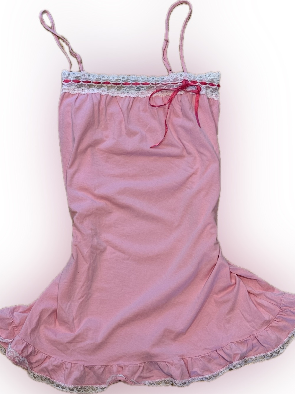 Women's Pink Lace-Trim Sleep Slip